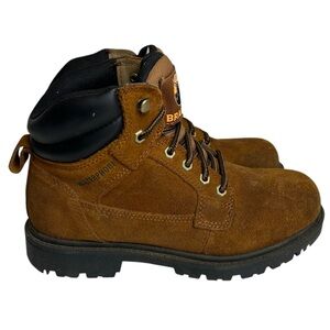 Brahma Men’s Waterproof Leather Work Boots Brown Suede Size 6.5 Wide